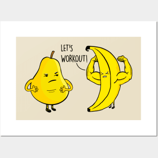 Pear and banana Posters and Art